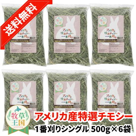 うさぎ 牧草 うさぎ牧草 アメリカ一番 アメリカ1番 アメリカ一番刈り アメリカ1番刈り アメリカ US ウサギ チモシー シングルプレス 牧草王国 送料無料 【 3kg 500g×6袋 】餌 エサ えさ モルモット mofu parfait ※ 牧草入れ お試しセット 種 ではありません
