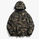 迷彩マウンテンパーカー ミリタリージャケット フーディー メンズ 春秋 M-2XL