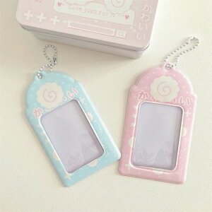 トレカケース 可愛い 韓国 推し活 パステルカラー ホルダー パスケース ピンク ブルー スリーブ キーホルダー 収納 ファイル なると 量産 Y2K