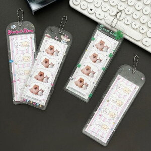 インセンネッコ 人生4カット 縦型 キーホルダー プリクラ 韓国 かわいい おしゃれ 透明 クリア PVC キラキラ ラメ グリッター キャラクター レトロ Y2K ハート ホルダー ストラップ 推し活 アイ