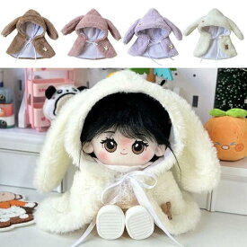 ぬいぐるみ うさ耳 ボア マント お洋服 ぬい活 推し活 かわいい アニマル 人形 アクセサリー 20cm うさぎ 動物 もこもこ ふわふわ ポンチョ アウター お出かけ アイドル ちいかわ アニメ キャラクター 服 衣類 女の子 お揃い 茶色 白 ピンク 紫 韓国 前開き リボン