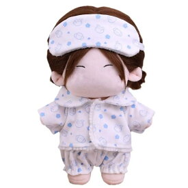 ぬいぐるみ 着せ替え パジャマ 20cm お洋服 ぬい活 推し活 かわいい アニマル 人形 アクセサリー くま柄 熊 動物 もこもこ 襟付き アイマスクセット お出かけ アイドル ちいかわ アニメ キャラクター 服 衣類 女の子 お揃い 緑 黄色 青 韓国 前開き ショーツ トップス