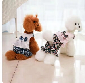 犬 服 ジャンプスーツ 花柄 かわいい リボン フリル ロンパース パンツ 春夏 おしゃれ 涼しい 防虫 散歩 柔らかい 着せやすい 旅行 xs 2xl