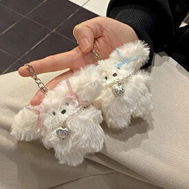 うさぎ ぬいぐるみ 韓国 小さい ストラップ キーホルダー ふわふわ もこもこ 動物 かわいい 白 リボン バッグ 鍵 車 キャラクター おもしろ スマホ ペア