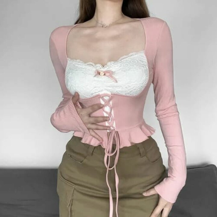 楽天市場】レディース トップス 長袖 Tシャツ カットソー バレエコア 
