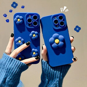 iPhone ケース 韓国 シリコン 3D 立体 花 かわいい おしゃれ 青 紫 大人 可愛い ブランド 11 12 13 14 15 pro max