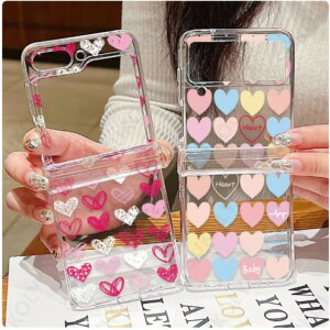 Galaxy Zflip �X�}�z�P�[�X �J�o�[ ���킢�� ������� �n�[�g�� ���f�B�[�X ���� �N���A �؍� �n�[�h�J�o�[ ���q���� ���w�� �h�o �ی�