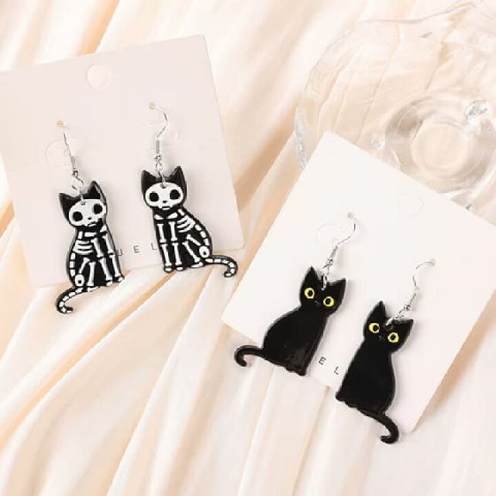 楽天市場】ピアス アクセサリー ハロウィン 猫 魔女 黒猫 かわいい 