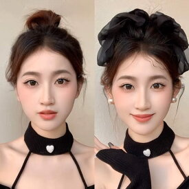 レディース シアー ビッグリボン バレッタ ヘアアクセサリー ヘアクリップ かわいい くすみカラー 韓国 海外 レトロ Y2K フレンチ おしゃれ きれいめ ハーフアップ シンプル 黒 ピンク 量産型 大きめ ティアード