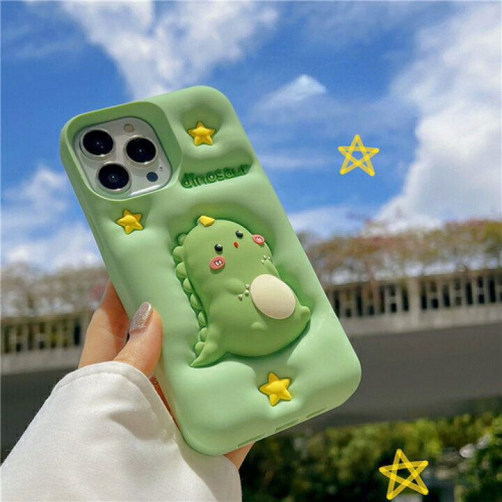 楽天市場】iPhone ケース 韓国 シリコン 3D 立体 ぷにぷに 恐竜  