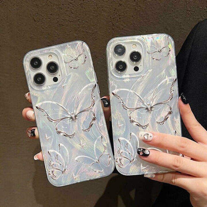 楽天市場】iPhone ケース シルバー ニュアンス 蝶 バタフライ おしゃれ 