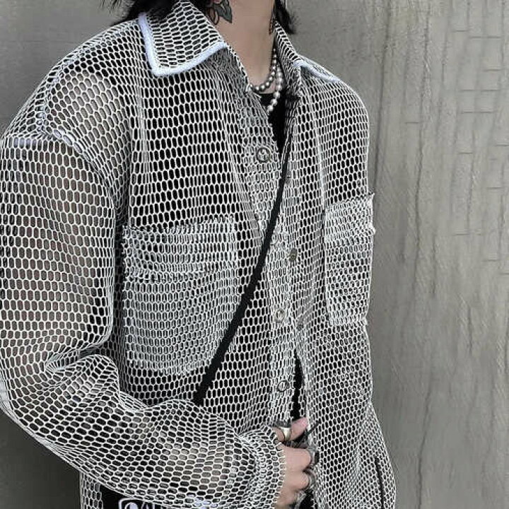 楽天市場】メンズ トップス 長袖 メッシュシャツ カジュアル メンズ服 