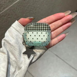 AirPods �P�[�X �`�F�b�N ���� �N���A �`���[���t�� AirPods4 AirPods3 AirPods2 AirPodsPro AirPodsPro2 AirPodsPro3 �Ή� �O���[�� ���� �X�^�[ �M���K�� ���킢�� ������� �؍� ���f�B�[�X �ی� ���g�� Y2K