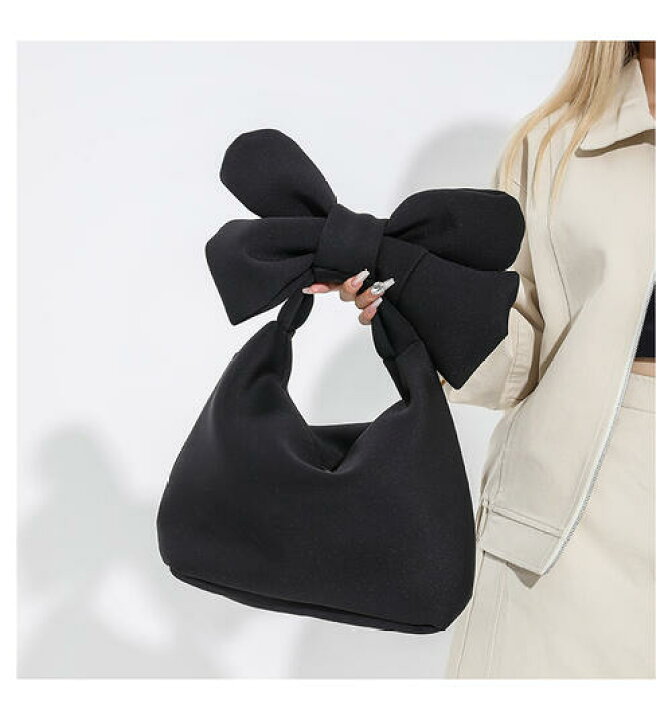 ビッグリボンショルダーバッグ ブラック インポート 韓国 おリボン  