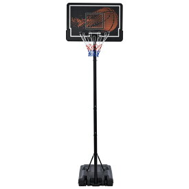 バスケットゴール 公式＆ミニバス対応 6段階高さ調節 210-305cm 移動可 工具付き ゴールネット バックボード リング ミニバス 一般用 屋外用