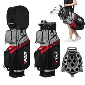 【期間限定セール！通常23,600円→今だけ18,600円】キャディバッグ スタンド トレーニングツール付き 9.5型 14分割 14本収納 クラブ固定 ソフトフードあり ゴルフバッグ 約3.9kg 軽量 安定 防水 ゴルフクラブ破損防止 ゴルフ レディース 男女通用 クラブケース 大容量