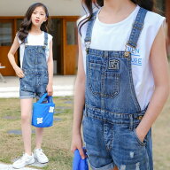 【早い者勝ち！楽天SALE限定！600円OFF＋SSP5倍で超お得！】デニムショートパンツオーバーオール女の子夏…