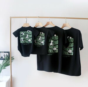 親子ペアルック tシャツ 夏服 親子コーデ 親子お揃い パンダ ペアTシャツ 黒 白 赤ちゃん ロンパース 半袖 リンクコーデ キッズ 子供服 男の子 女の子 ベビー tシャ お揃い 家族 パパ