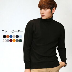 ニットセーター メンズ セーター ハイネック タートルネック 長袖 タイトニット 無地ニット リブニット ハイネックニット ストレッチ 冬新作 ニットトップス 伸縮性