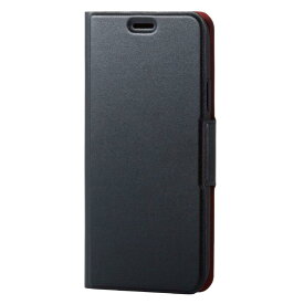 エレコム iPhone XS ケース 手帳型 レザー ウルトラスリム ICカード収納 サイドマグネットフラップ スタンド機能付き ブラック PM-A18BPLFUBK