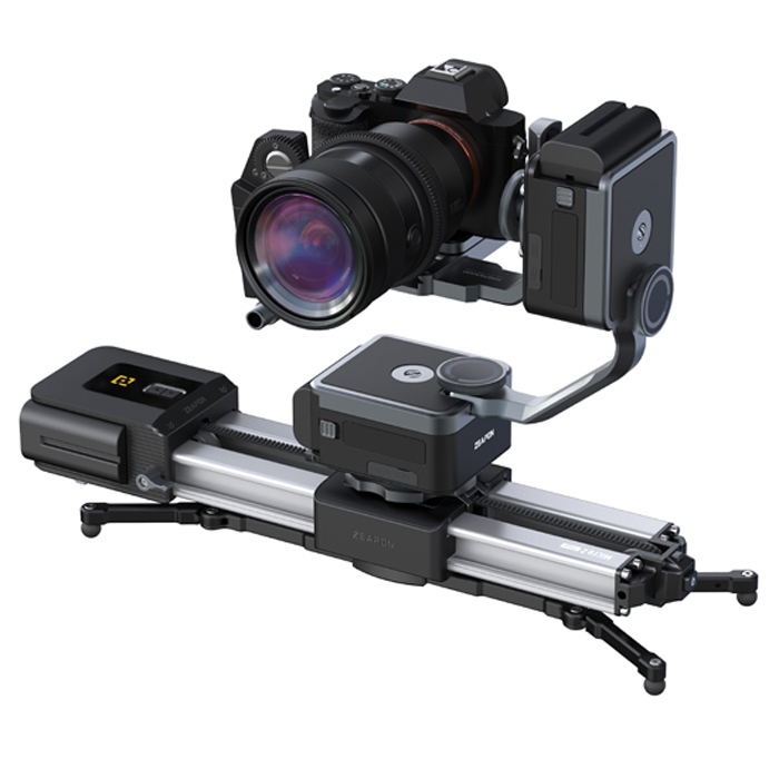 Zeapon Micro2plus電動カメラスライダー + 豪華な PONS PT電動式パンヘッド チルト パン アーム 2022A/W新作送料無料 PD-E1 フルセット