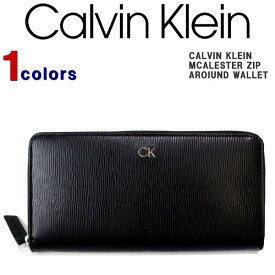 カルバンクライン 財布 Calvin Klein ラウンドジップ 長財布 小銭入れ付き レザー 革 ck ロゴプレート 長財布 サイフ ビジネス カジュアル MCALESTER ZIP AROIUND WALLET 31CK190004 【あす楽対応】