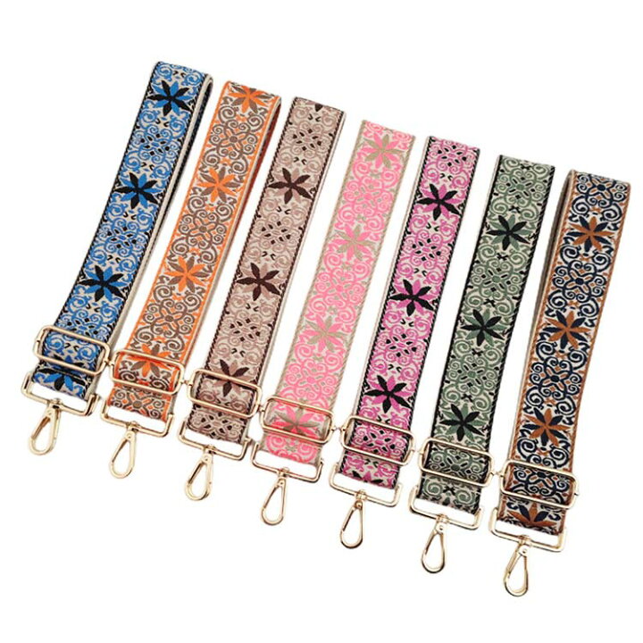 楽天市場】ショルダーストラップ 太め バッグ用 刺繍 花柄 交換用 