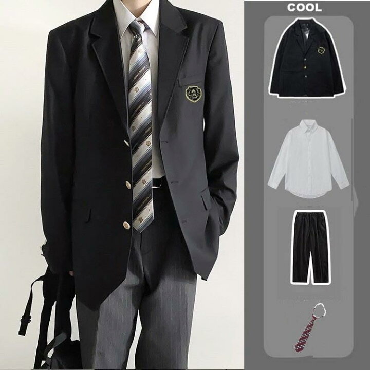 楽天市場】男子高校制服 ブレザー 5点セット スクールジャケット 