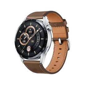 HUAWEI WATCH GT 3 46mm スマートウォッチ ブラウンレザー iOS/Android対応