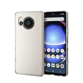 エレコム AQUOS R8 / SH-52D ケース 耐衝撃 四つ角エアークッション ストラップホール付き クリア PM-S232HVCKCR