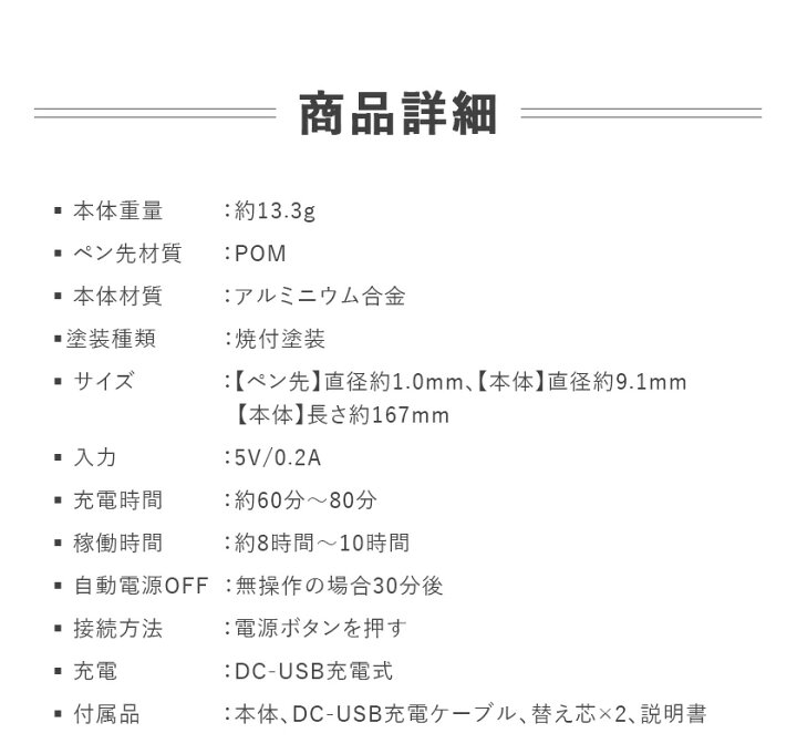スタイラスペン Ipad用タッチペン 静電容量ペン イラスト 絵描き 文字入力 Ipad 18 と互換性 ホワイト 限定special Price