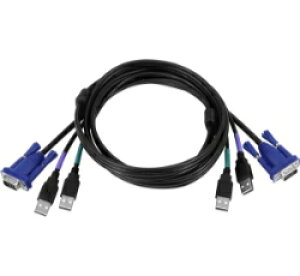 CB-6A�FCyberView �V���O���|�[�g���f���p KVM�P�[�u�� (VGA + USB) 1.8m