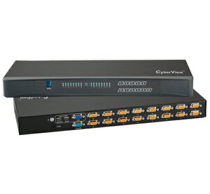 CV-S1601:16ポートKVM切換器|VGA:WUXGA/1080p|USB HID|デイジーチェーン接続対応|CE-6 USB+PS/2KVMケーブル1.8m x 8本同梱