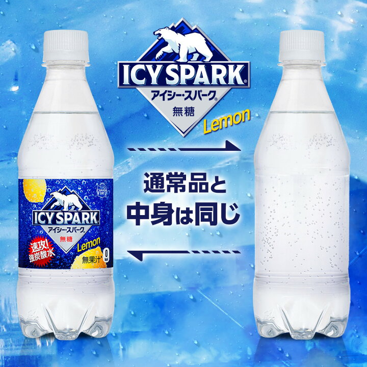 本物の コカ コーラ ICY SPARK from カナダドライレモン 430ml ラベルレス 1箱 24本入 炭酸水コカ・コーラ ICY SPARK from カナダドライ430mlPET ×24本