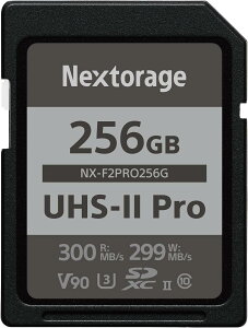 Nextorage lNXg[W [J[ 256GB UHS-II V90 SDXC[J[h F2PROV[Y pSLC 4K 8K őǂݏox300MB/s ő发ݑx299MB/s NX-F2PRO256G/INE