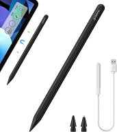 GOOJODOQ スタイラスペン ブラック GD13+ ワイヤレス+Type-C充電式 iPad用 タッチペン Bluetooth ペンシ…