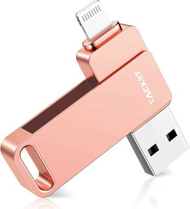 Vackiit USB������ Apple MFi�F�؎擾 iPhone 128GB/256GB/512GB Lightning USB iPhone iPad �t���b�V���h���C�u �s���N/�O���[/�u���b�N/�S�[���h/�V���o�[ android�Ή�