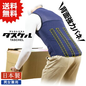 アシストベスト Taschel タスケル 【サイズM】 ネイビー アトリエケー #パワースーツ アシストウェア 腰の負担軽減 対策 作業補助 介護 農業 現場 メッシュ