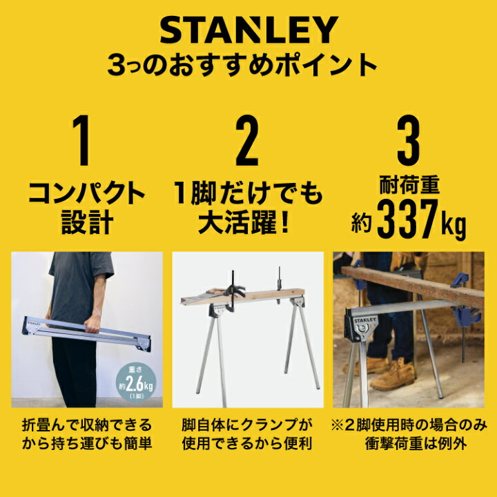 楽天市場】スタンレー STANLEY メタル折り畳み式ソーホース 2脚セット 