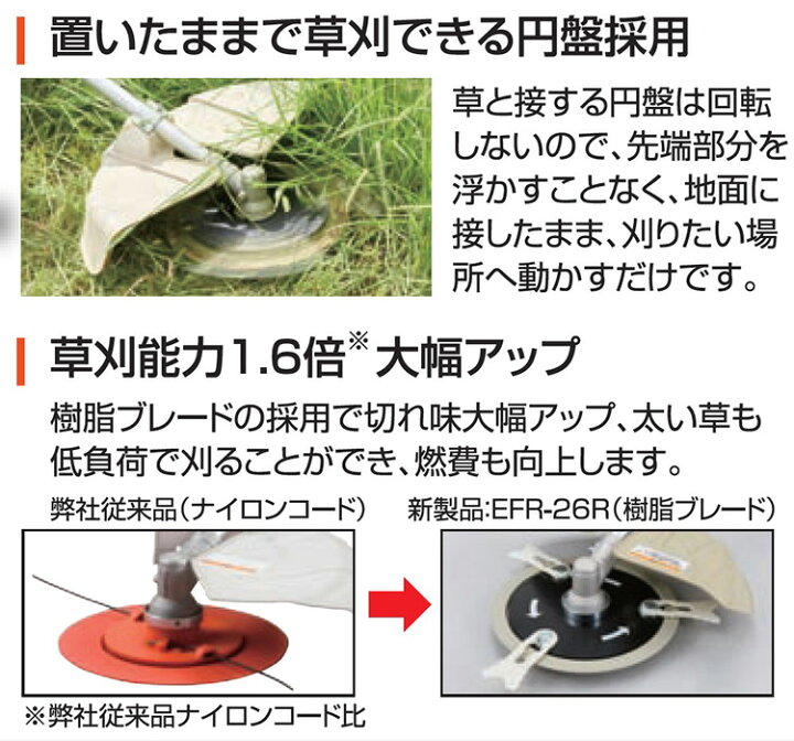 楽天市場】KO 手押し式エンジン草刈機 2サイクル EFR-26C [1個入り 