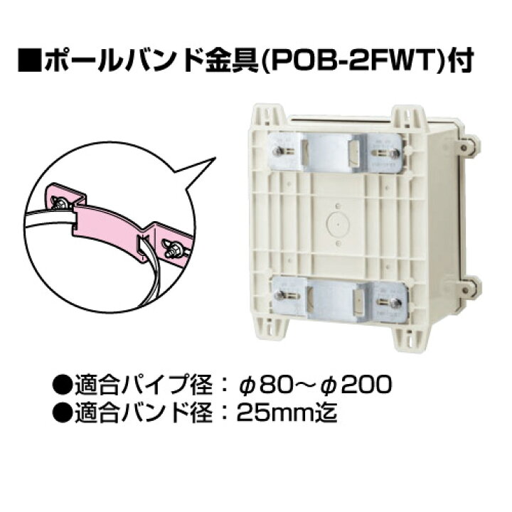 楽天市場 未来工業 防犯カメラ取付四角ボックス ポールバンド金具付 ベージュ ミライ Mirai 電材 電設資材 電気工事 管材 管工機材 建築 配管 配線 Diy リノベーションズ