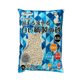 取 JL シーズイシハラ クリーンミュウミュウサンド固まる流せる白い紙製の猫砂6.5L 【7個】
