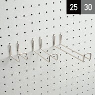 有孔ボード フック Wバーフック ピッチ25mm/30mm シルバー ブラック ホワイト ゴールドブロンズ