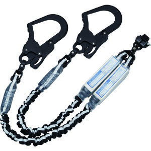 TR KH 2丁掛ジャバラ剣総アルミ自在ペダル17黒/反射シルバーライン ランヤード (ハーネス用) W1TPWS-17 (株) 基陽 #フルハーネス 各種 墜落制止用器具 ランヤード