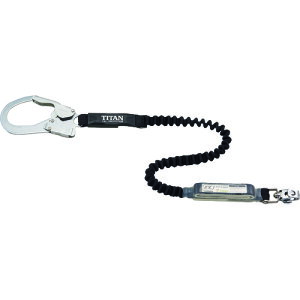 TR タイタン EXJ伸縮ストラップ式 タイプ1ランヤード ブラック シングル (墜落制止用器具) ランヤード (ハーネス用) HL-EB サンコー (株) #フルハーネス 各種 墜落制止用器具 ランヤード