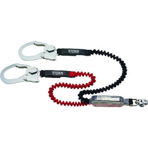 TR タイタン EXJ伸縮ストラップ式 タイプ1ランヤード ブラック/レッド ダブル (墜落制止用器具) ランヤード (ハーネス用) HL-ERW サンコー (株) #フルハーネス 各種 墜落制止用器具 ランヤード