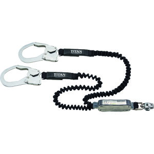 TR タイタン EXJ伸縮ストラップ式 タイプ1ランヤード ブラック/ブラック ダブル (墜落制止用器具) ランヤード (ハーネス用) HL-EBW サンコー (株) #フルハーネス 各種 墜落制止用器具 ランヤード