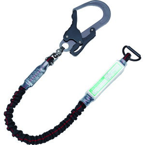 TR KH ジャバラ剣アルミ自在D環17黒/緋ライン ランヤード (胴ベルト型用) S1JDWK-17 (株) 基陽 #フルハーネス 各種 セット品 墜落制止用器具 ランヤード