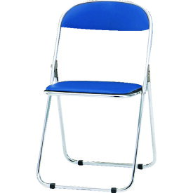 TR TOKIO パイプ椅子 シリンダ機能付 スチールメッキパイプ ブルー 青