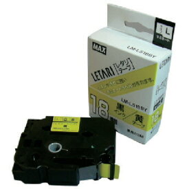 TR MAX ラベルプリンタ ビーポップミニ 18mm幅テープ 黄地黒字